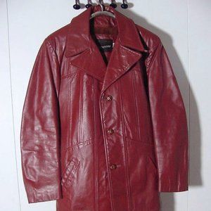 Vtg 70's JC Penny's Red/Brown Brad Pitt Fight Club Style Blazer Jacket Sz 38
